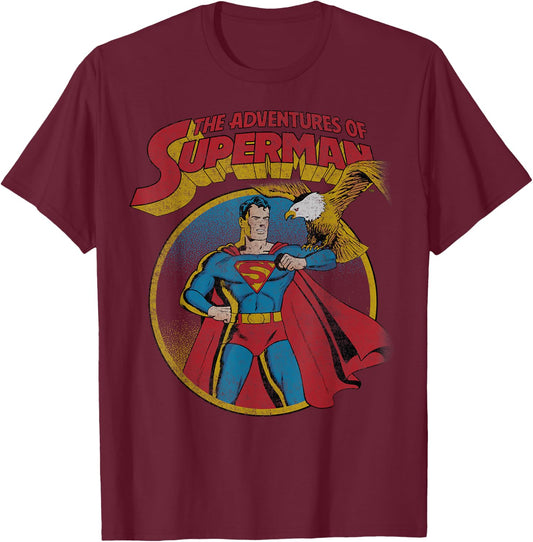 DC Comics Superman With Eagle T-Shirt - T-Shirt | Maroon