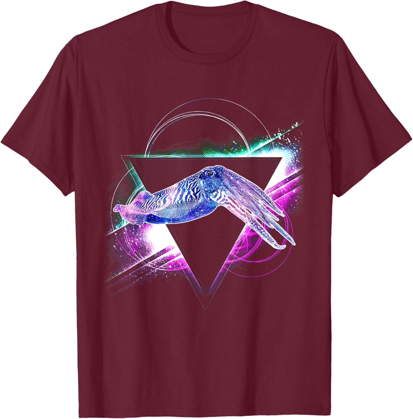 Aesthetic Galaxy Cuttlefish T-Shirt - T-Shirt | Maroon