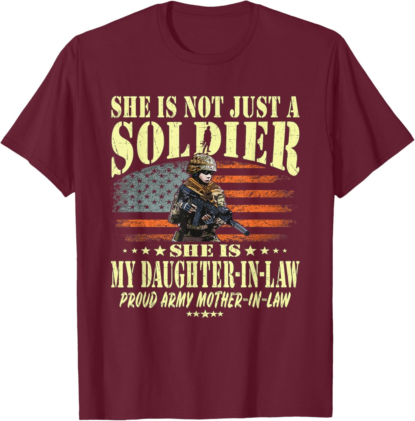 My Daughter-In-Law Is A Solider - Proud Army Mother-In-Law T-Shirt - T-Shirt | Maroon