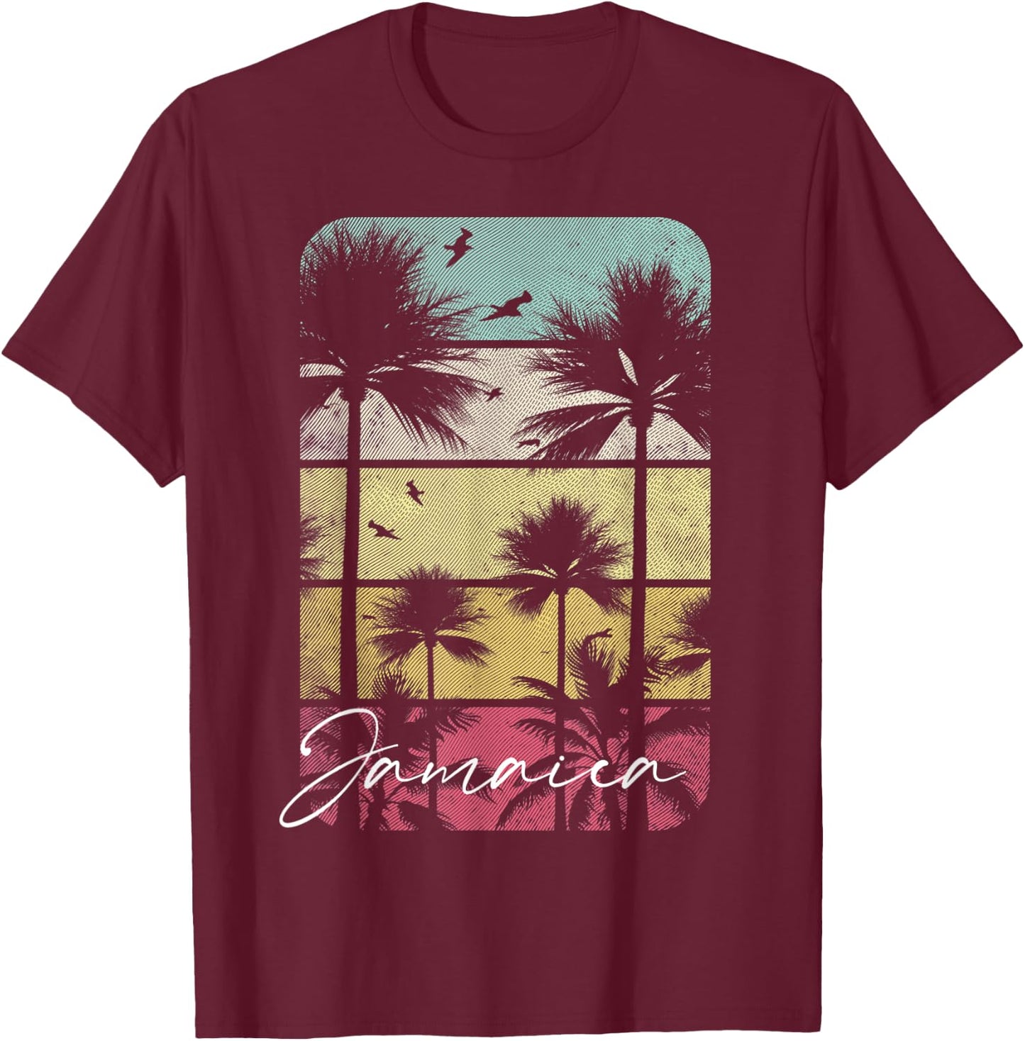 Jamaica Retro Vintage Beach Surf Surfing Cruise Sunset Women Kids T-Shirt - T-Shirt | Maroon