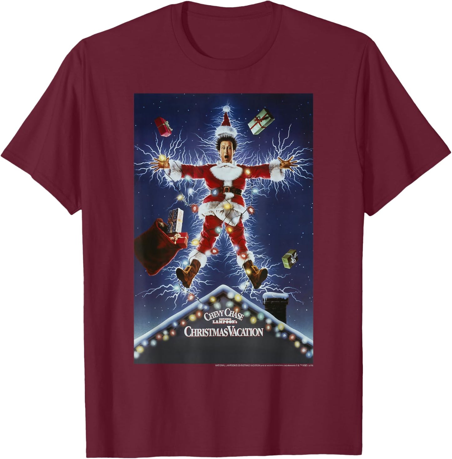 National Lampoon's Christmas Vacation Classic Movie Poster T-Shirt - T-Shirt | Maroon