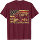 Retro American Flag Cute Animal Bison Lovers Awesome Outfits Kids Men T-Shirt - T-Shirt | Maroon