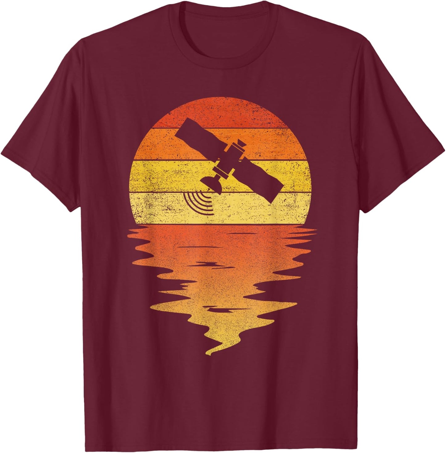 Satellite shirt retro sunset 70s vintage Satellite T-Shirt - T-Shirt | Maroon