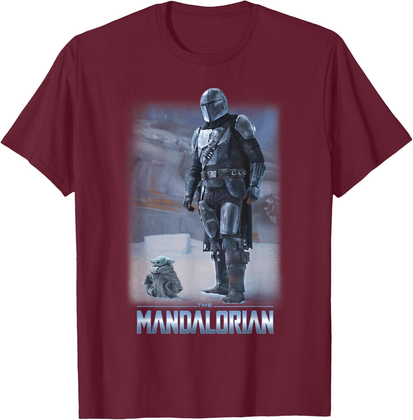 Star Wars: The Mandalorian & The Child Icy Portrait R12 T-Shirt - T-Shirt | Maroon