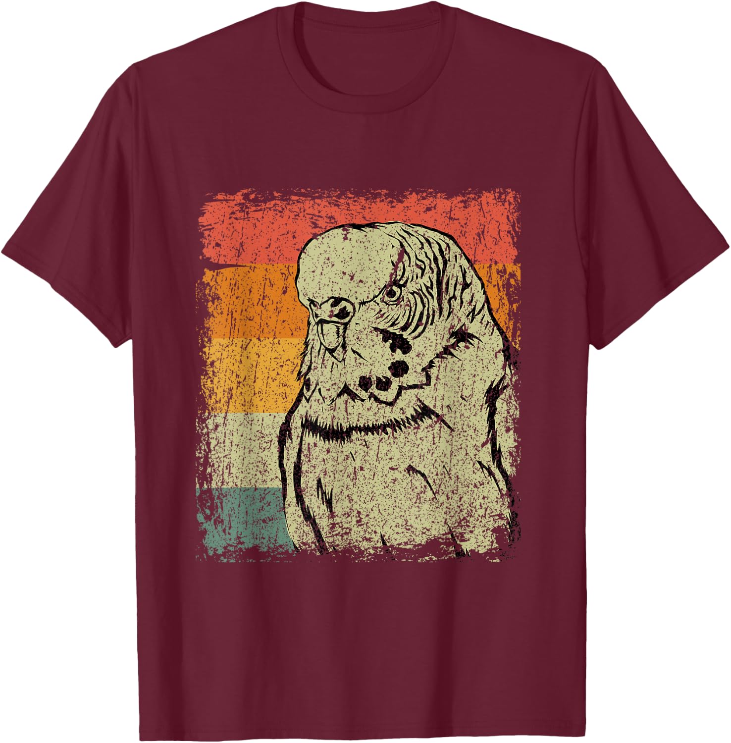Retro Budgie Gift Vintage Budgie Bird T-Shirt - T-Shirt | Maroon