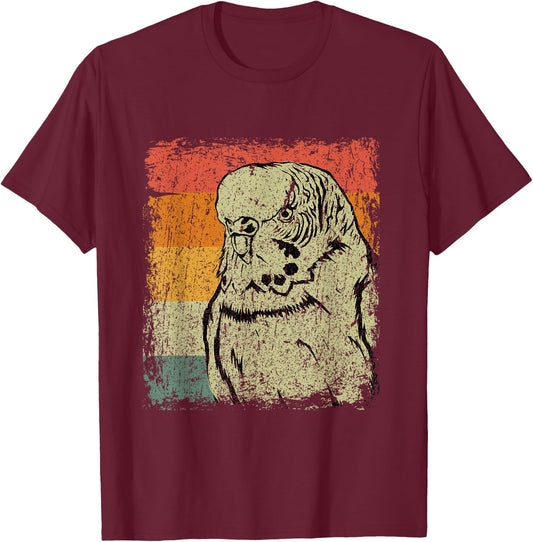 Retro Budgie Gift Vintage Budgie Bird T-Shirt - T-Shirt | Maroon