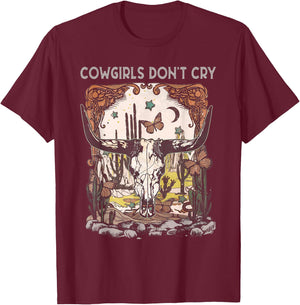 Classic Rodeo Funny Music Do not Cry with Western Cowgirl T-Shirt - T-Shirt | Maroon