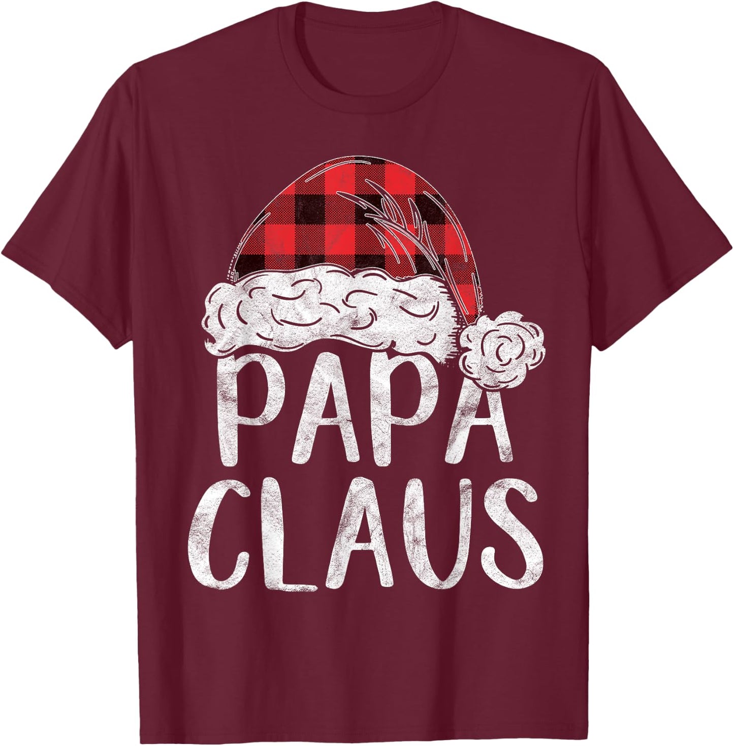 Papa Claus Christmas Costume Gift Santa Matching Family Xmas T-Shirt - T-Shirt | Maroon