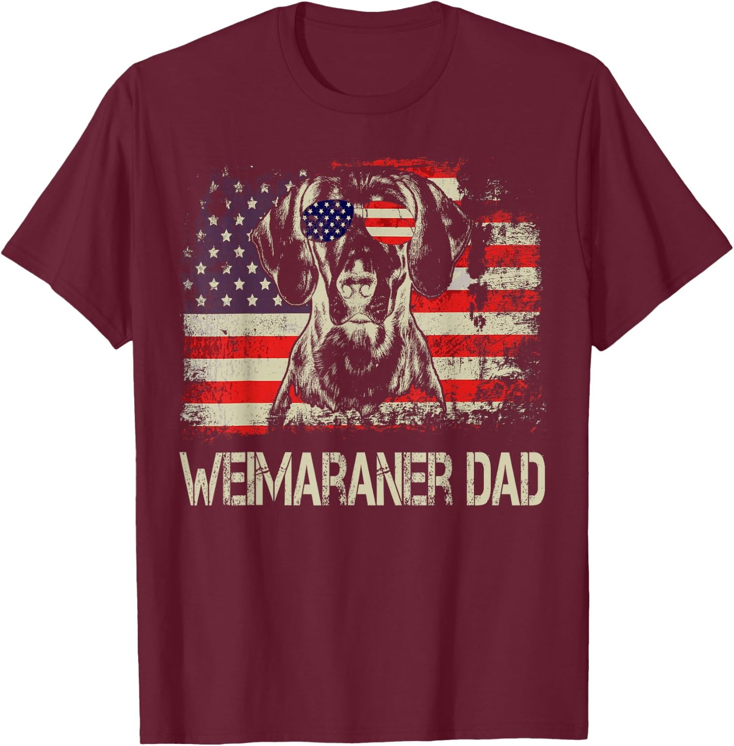 Weimaraner Dad for all who like dogs T-Shirt - T-Shirt | Maroon
