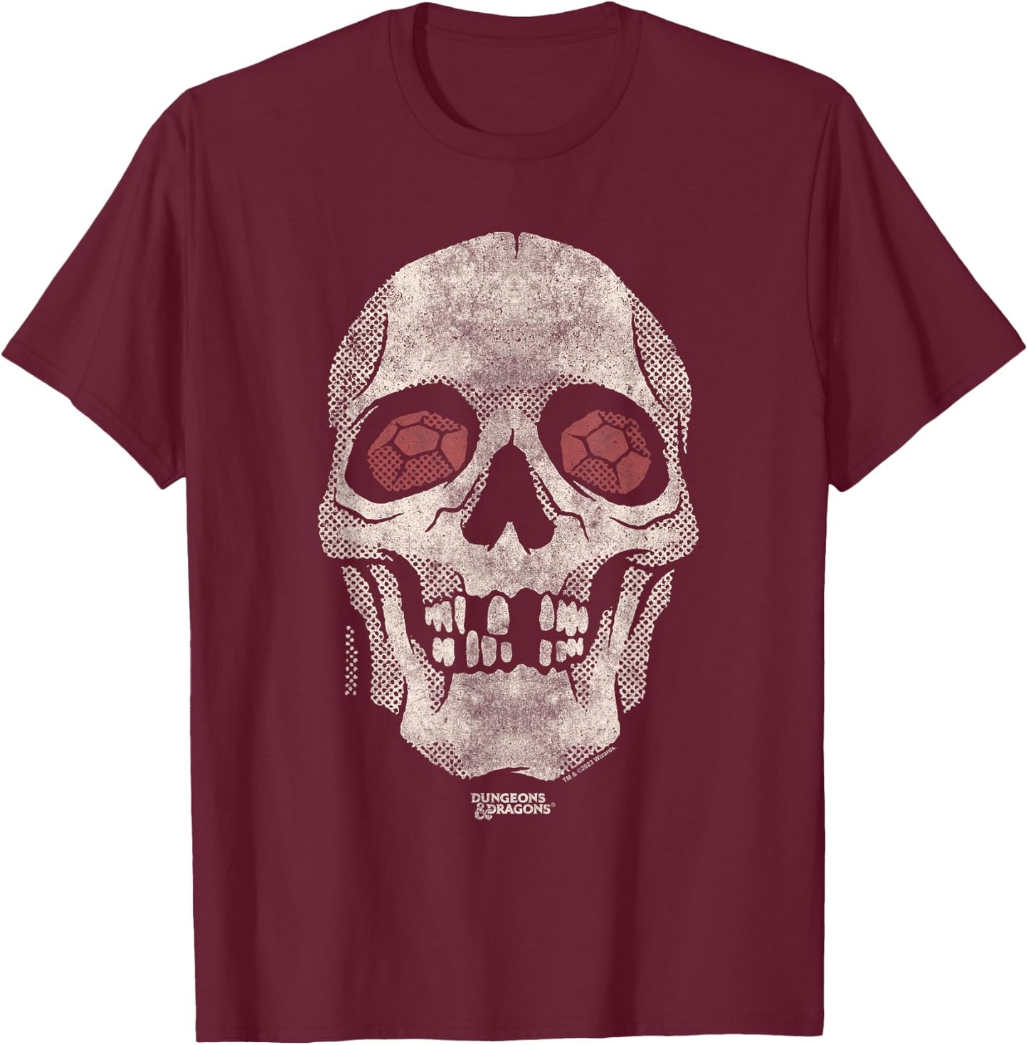 Dungeons & Dragons Demi Lich Skull T-Shirt - T-Shirt | Maroon