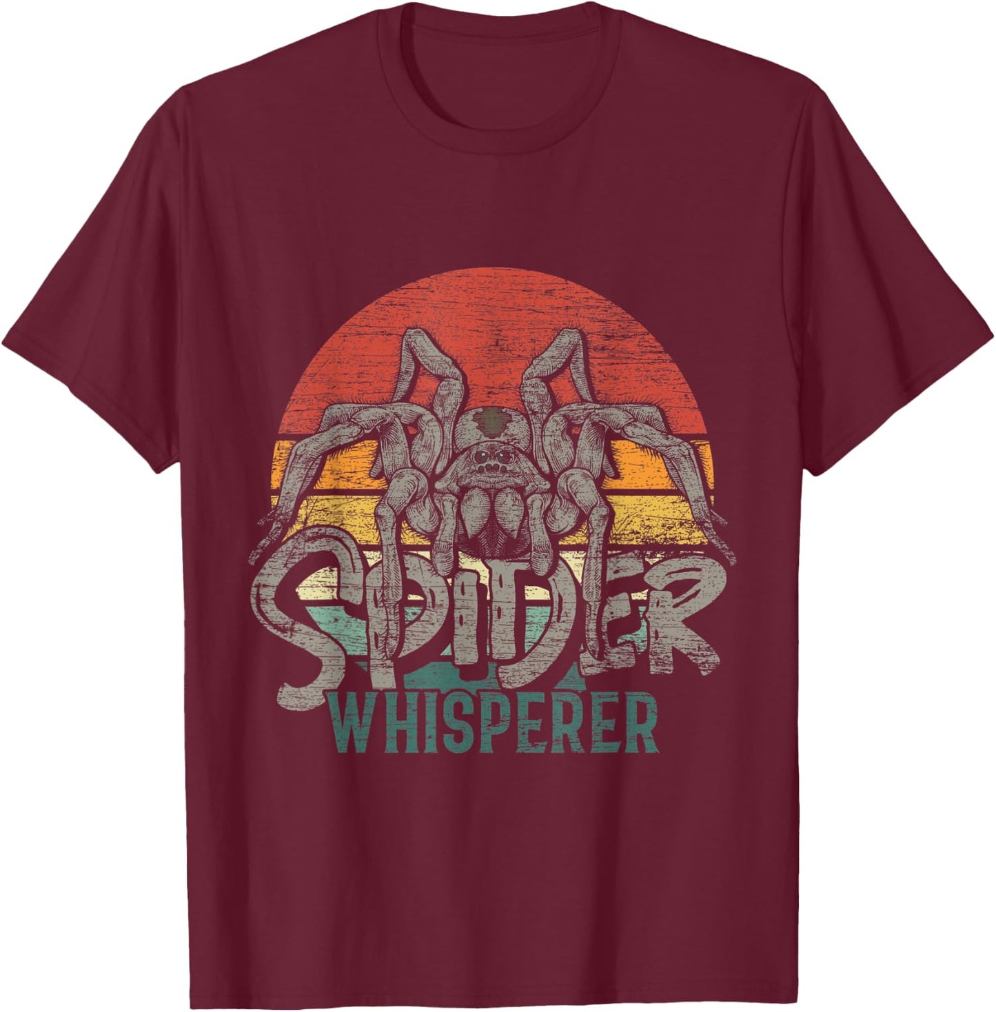 Spider Whisperer Retro Spider T-Shirt - T-Shirt | Maroon