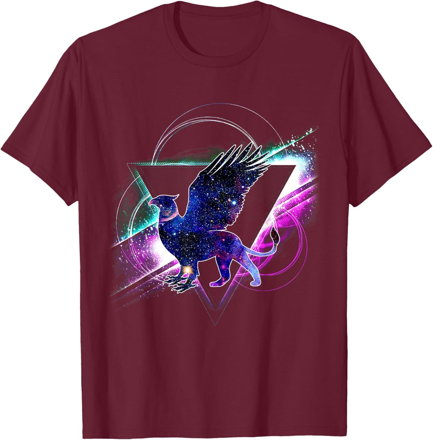 Aesthetic Galaxy Griffin T-Shirt - T-Shirt | Maroon