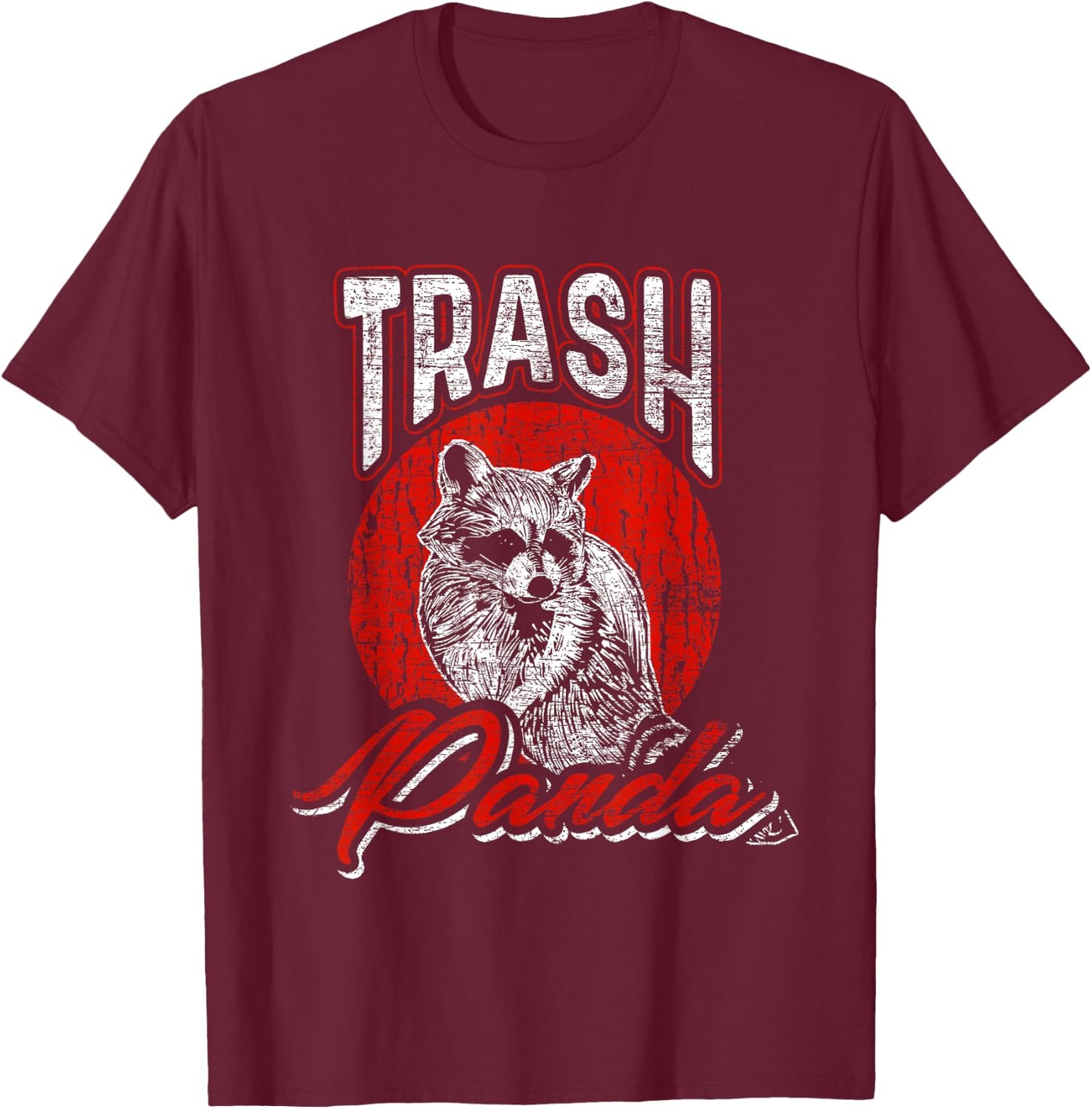 Trash Panda Raccoon T-Shirt - T-Shirt | Maroon