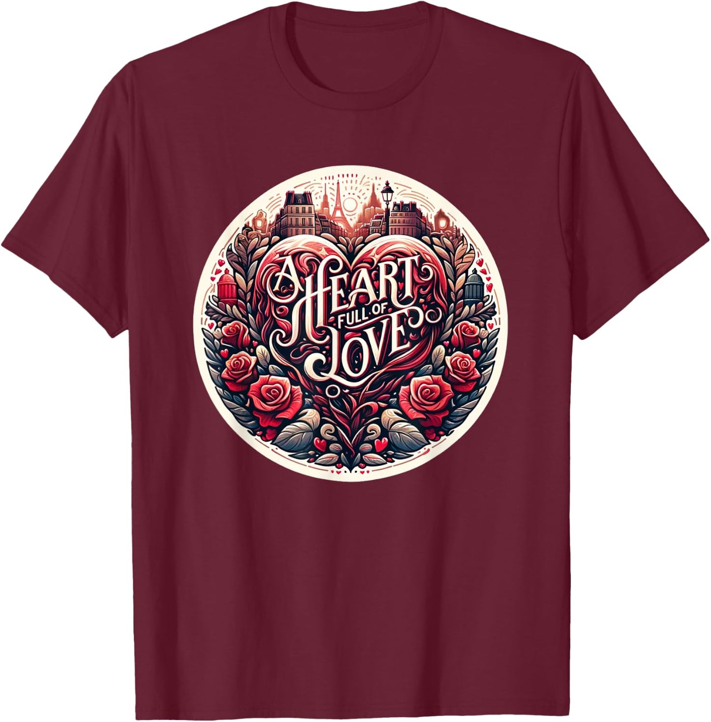 A Heart Full Of Love French Revolution Les Mis T-Shirt - T-Shirt | Maroon