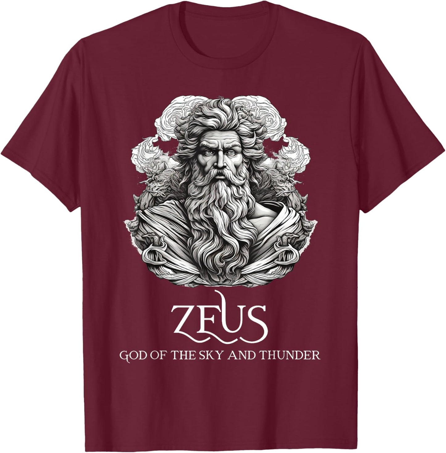 Zeus God of the The Sky & Thunder Greek Mythology Philosophy T-Shirt - T-Shirt | Maroon