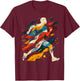 Artsy Cross country runner on Abstract Art Running T-Shirt - T-Shirt | Maroon