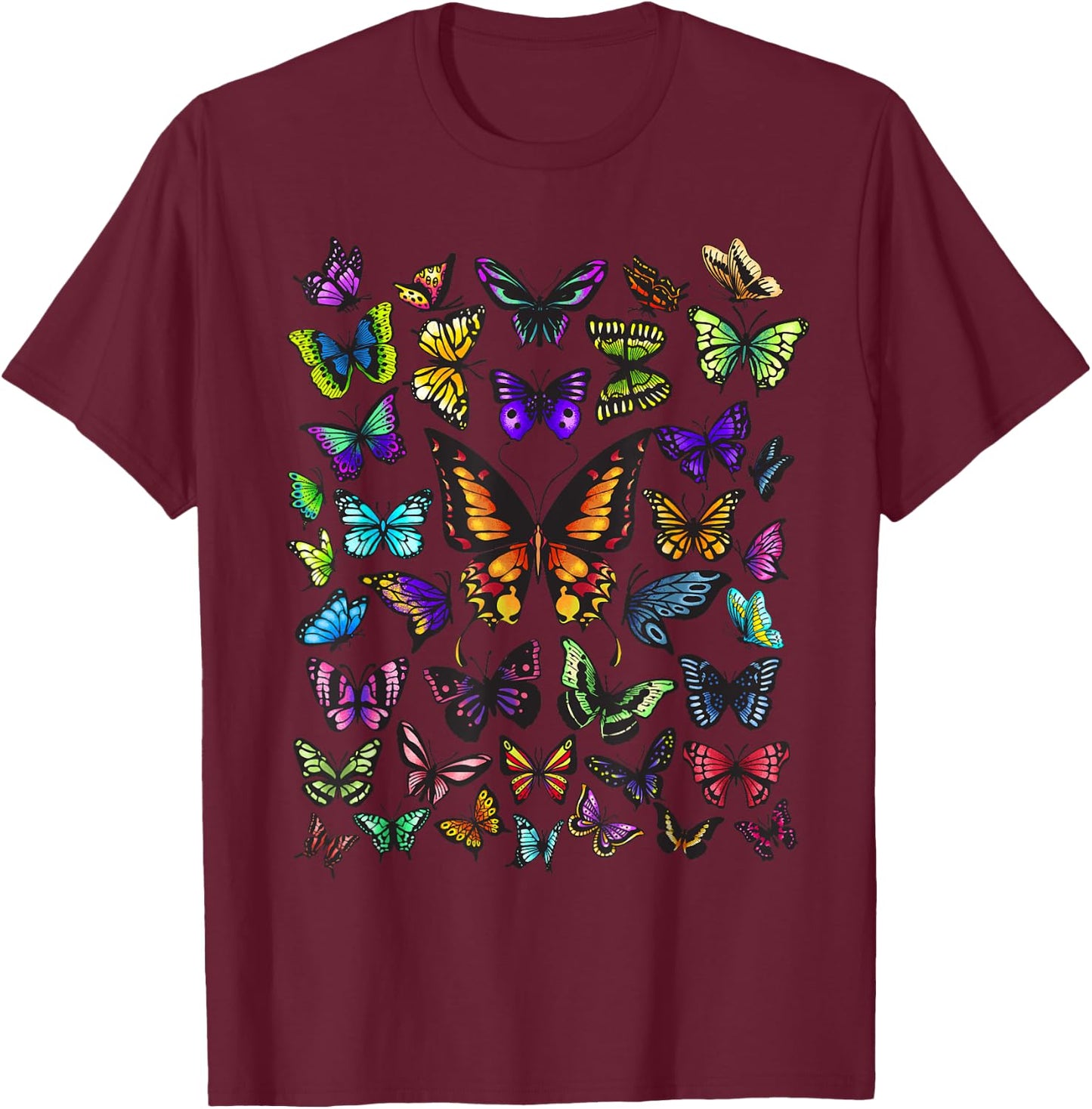 Butterfly Gift Women Kids Butterfly Lover Collection T-Shirt - T-Shirt | Maroon