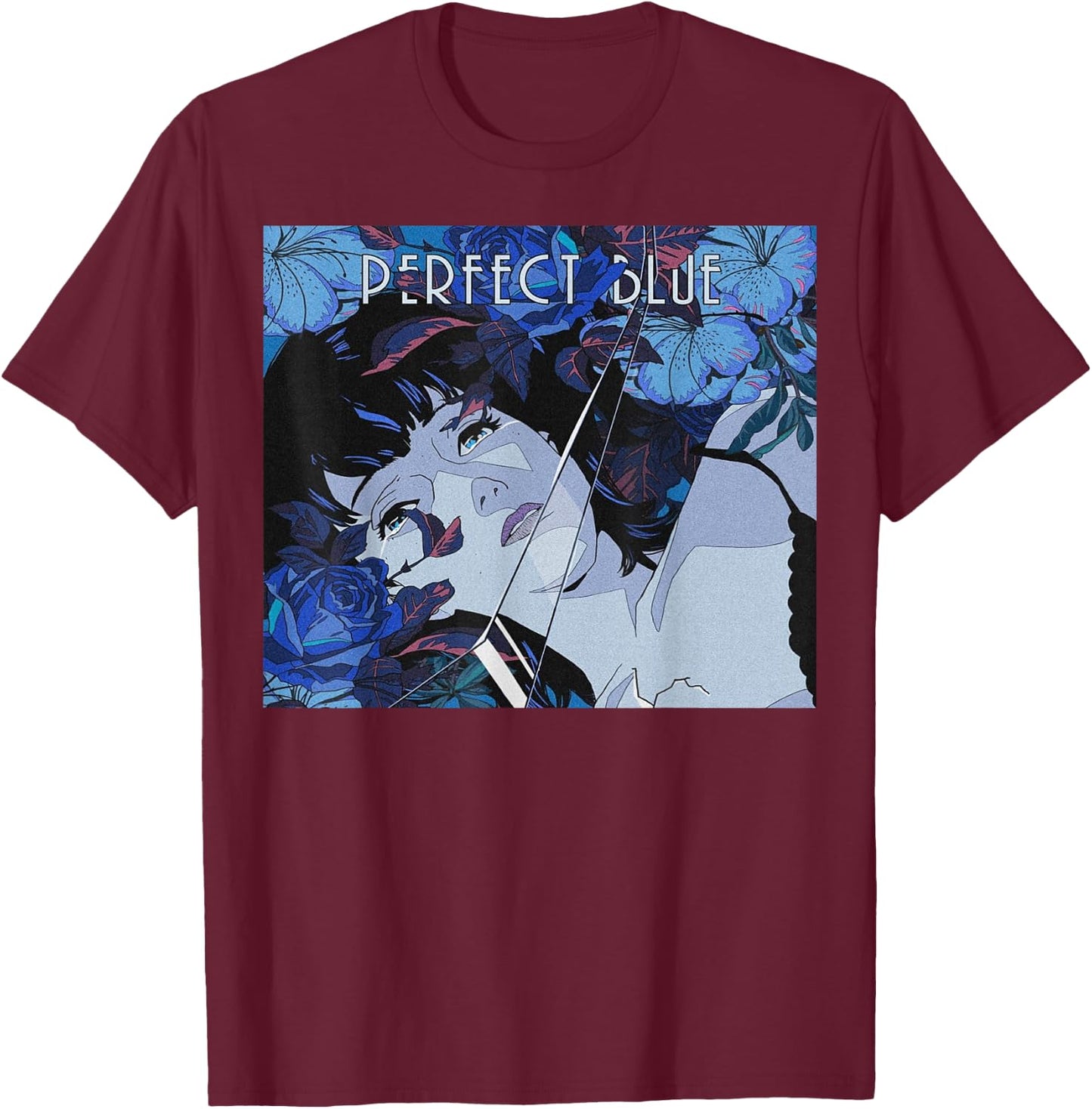 Japanese Anime Girl Perfect Blue Small T-Shirt - T-Shirt | Maroon