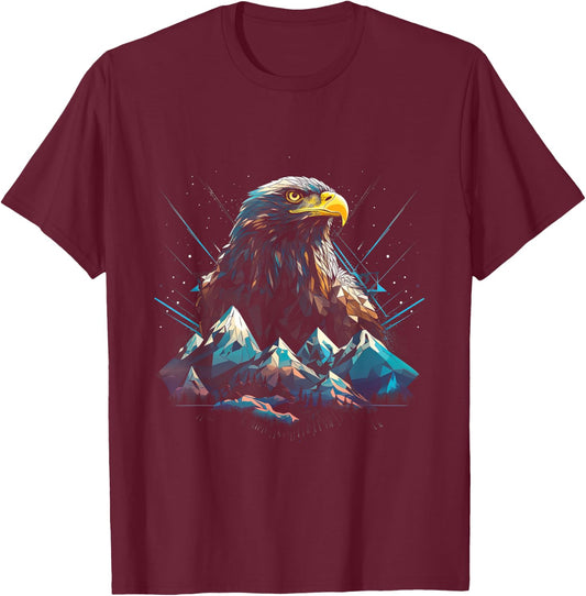 Bald eagle Bird Nature Usa Lightning T-Shirt - T-Shirt | Maroon