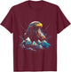 Bald eagle Bird Nature Usa Lightning T-Shirt - T-Shirt | Maroon