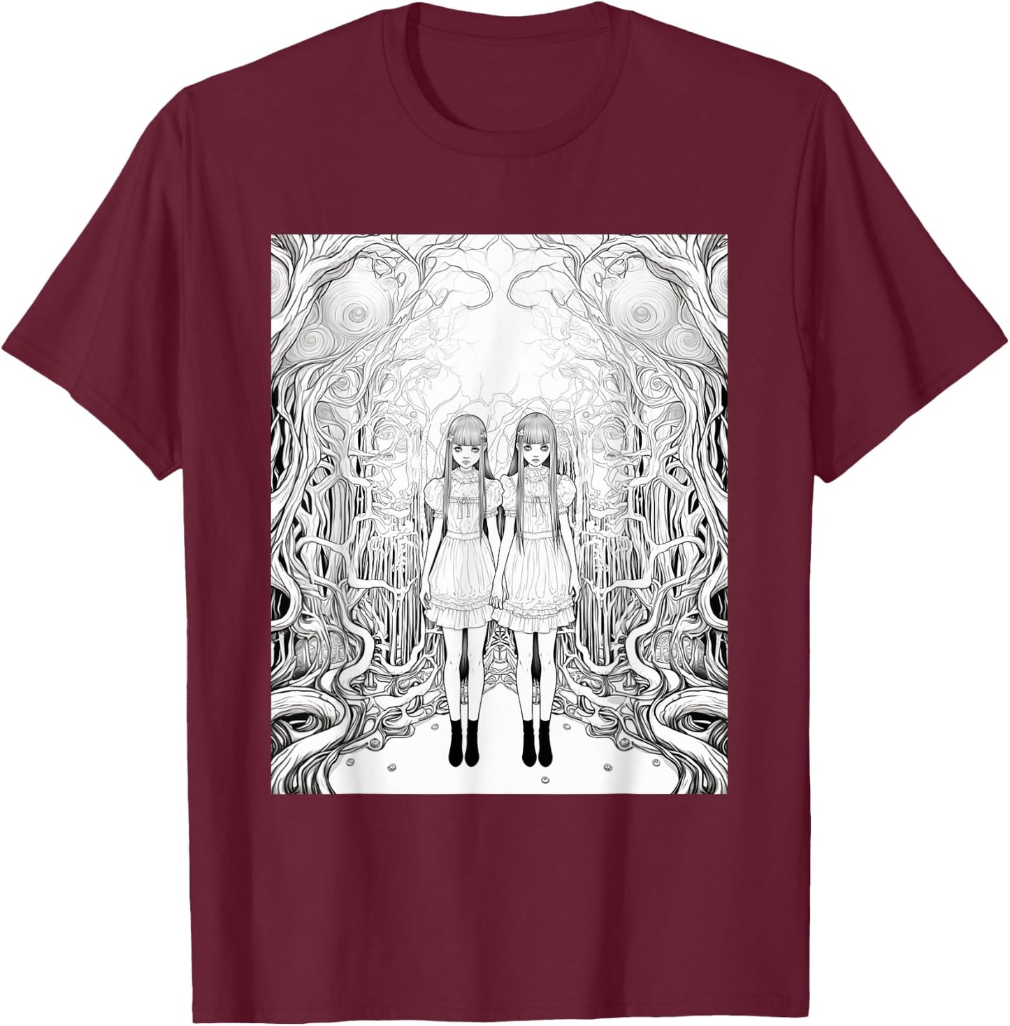 Manga Anime Demon Girl Beauty Horror T-Shirt - T-Shirt | Maroon