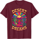 Colorful Psychedelic Desert Cactus Sunset Dreams T-Shirt - T-Shirt | Maroon