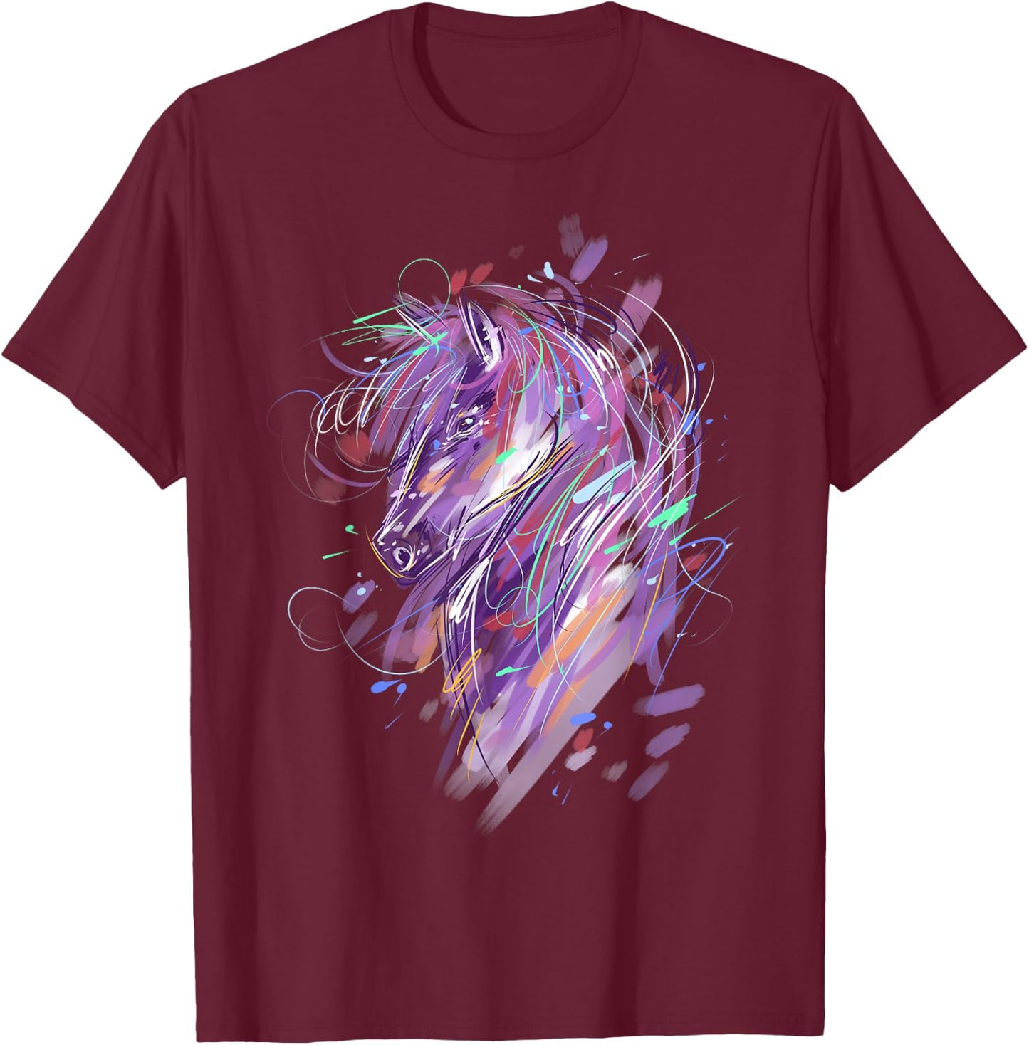 Horse Shirt Women Girls Horseback Riding Horse Lover T-Shirt - T-Shirt | Maroon