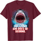 Jawesome 100 Days Of School Kids Adults Great White Shark T-Shirt - T-Shirt | Maroon
