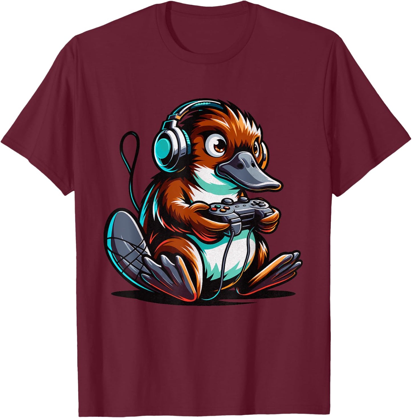 Platypus Shirt Kids Funny Platypus and Video Games Lover T-Shirt - T-Shirt | Maroon