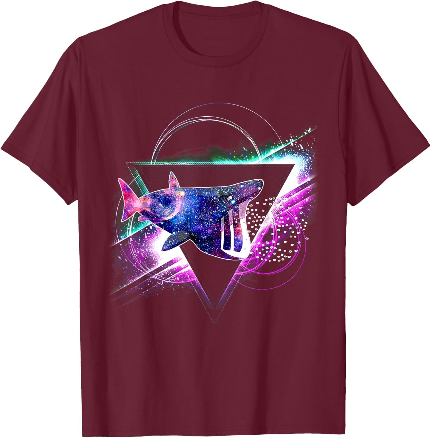 Aesthetic Galaxy Basking Shark T-Shirt - T-Shirt | Maroon