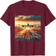 B-777 Aircraft Aviation Airplane Airport Runway Landing T-Shirt - T-Shirt | Maroon