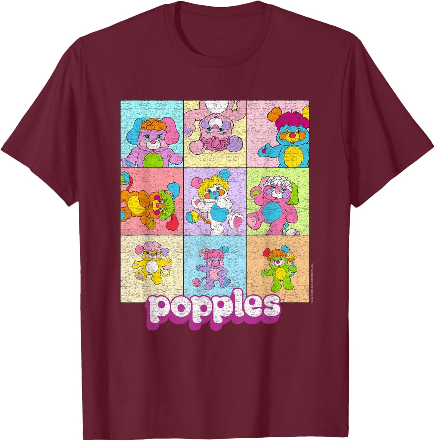 Popples Popple Squares T-Shirt - T-Shirt | Maroon
