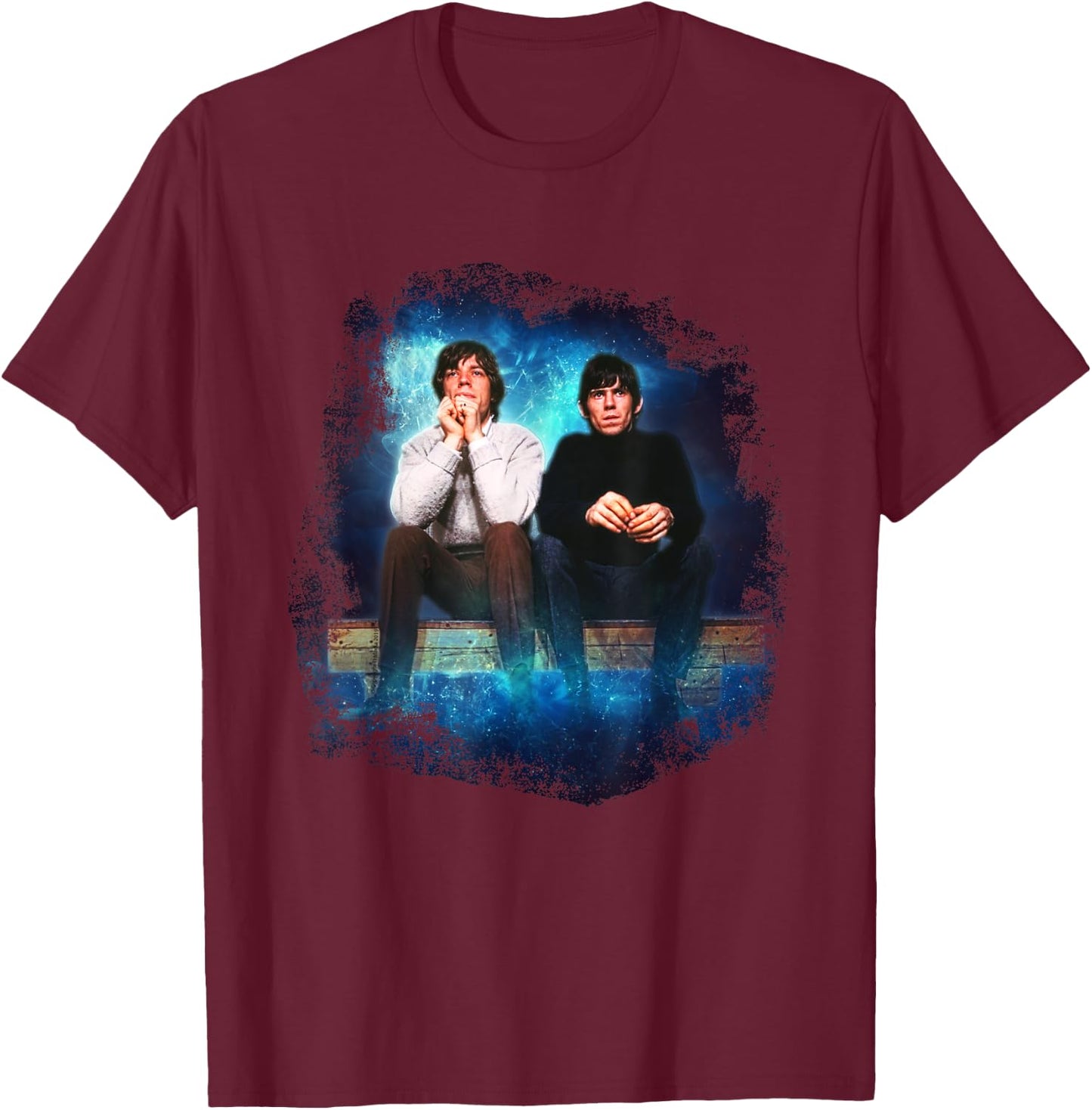 TV Times Mick Jagger & Keith Richards Of The Rolling Stones T-Shirt - T-Shirt | Maroon