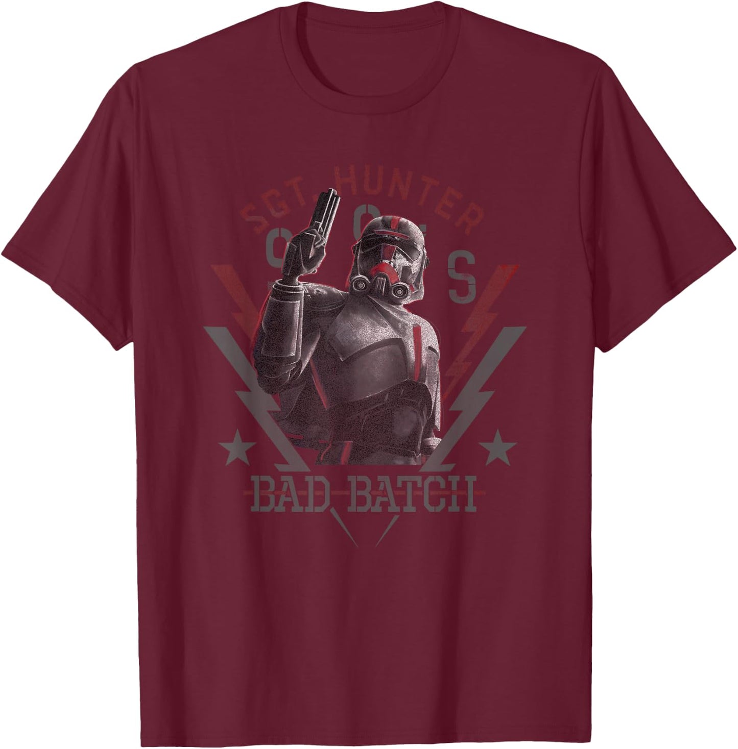 Star Wars: The Bad Batch Sgt. Hunter Army Crate T-Shirt - T-Shirt | Maroon