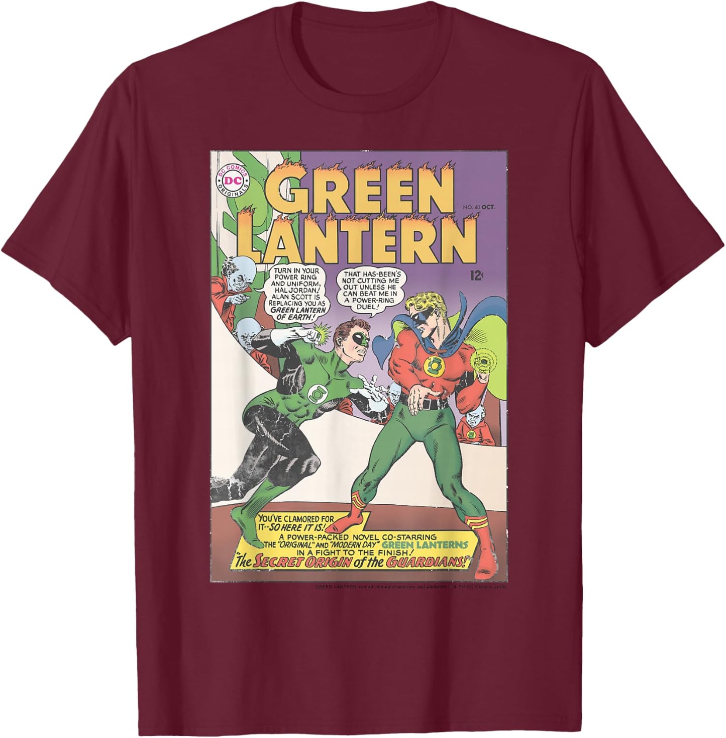DC Comics The Green Lantern Comic Cover T-Shirt - T-Shirt | Maroon