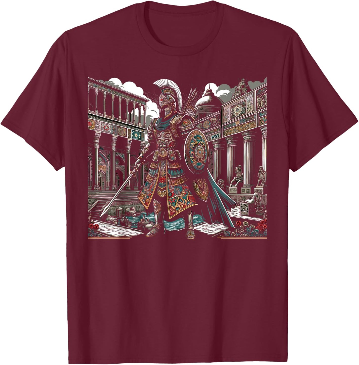 Persian Immortal Achaemenid Empire Persian Warrior T-Shirt - T-Shirt | Maroon