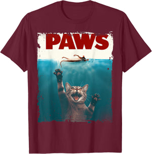 Paws Kitten Meow Parody Funny Cat Lover Gifts Cute Cat T-Shirt - T-Shirt | Maroon