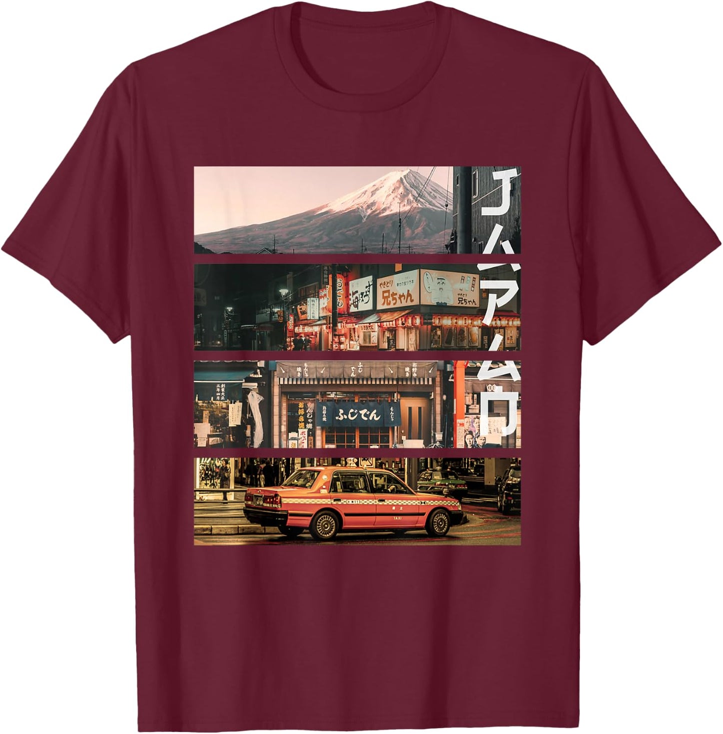 Aesthetic Style Vaporwave Japan 80s 90s Tokyo Osaka Street T-Shirt - T-Shirt | Maroon