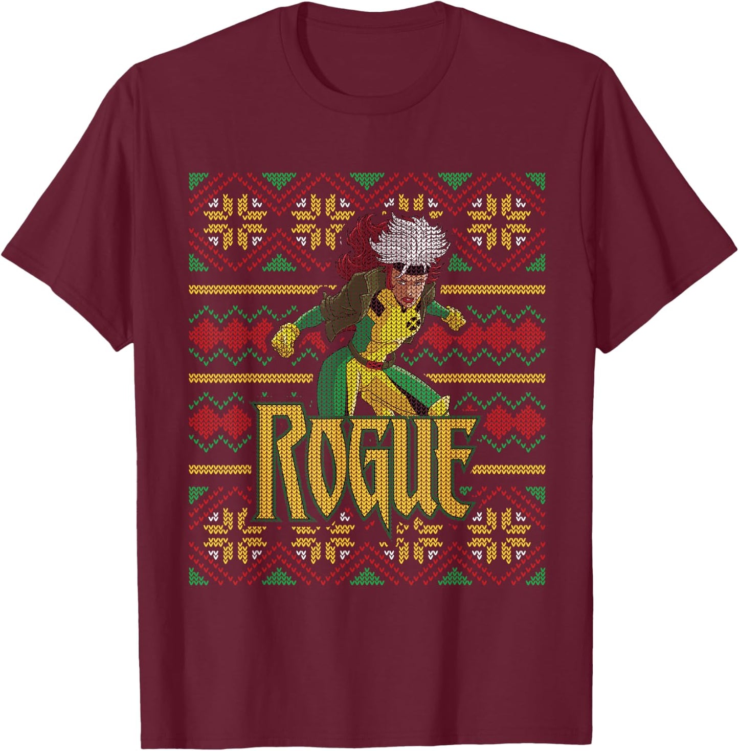 Marvel X-Men Rogue Holiday Sweater T-Shirt - T-Shirt | Maroon