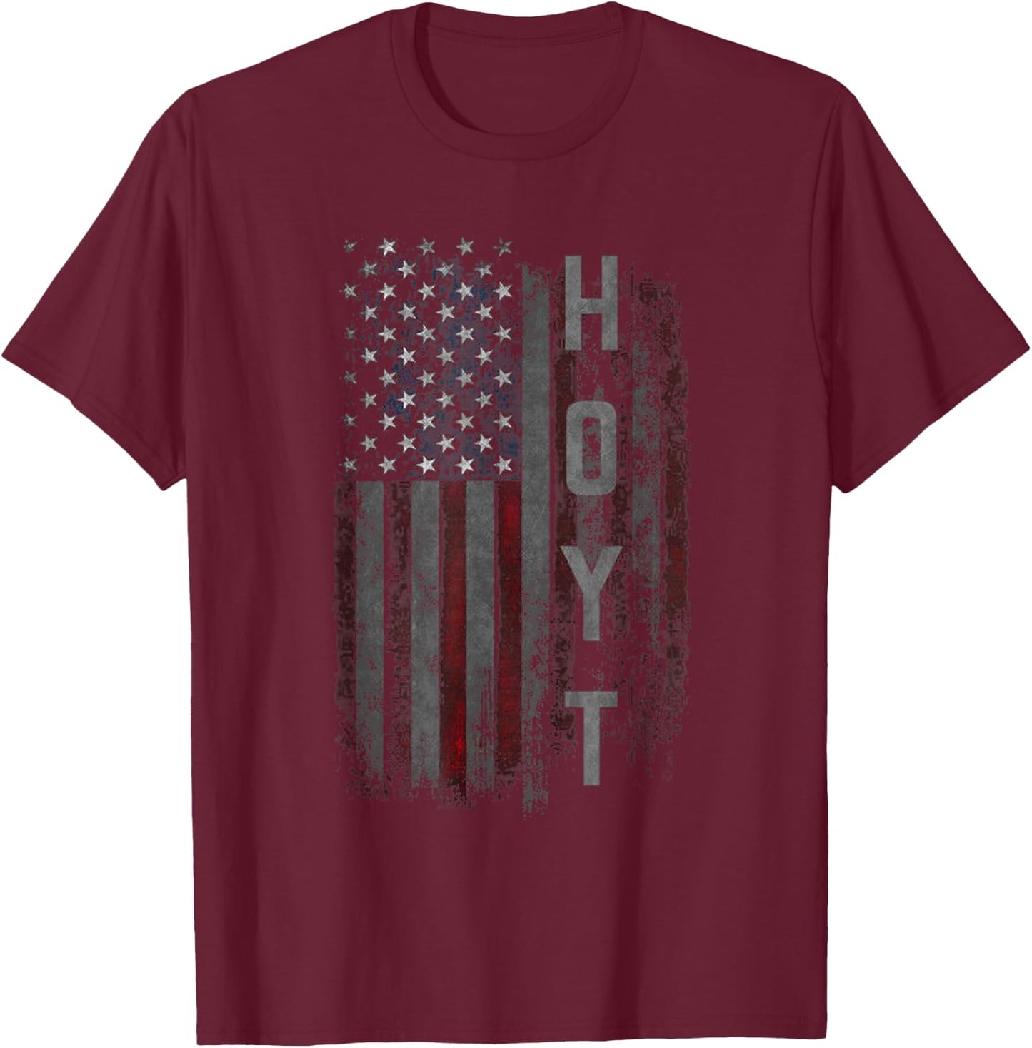 Hoyt Family American Flag T-Shirt - T-Shirt | Maroon