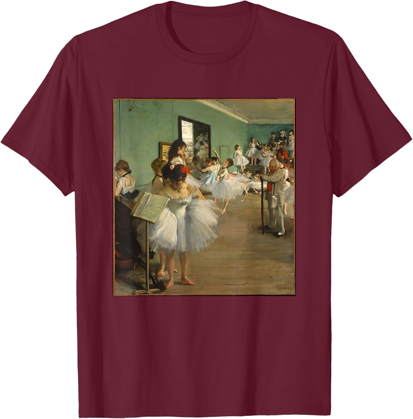 Edgar Degas The Dance Class Ballet Impressionism Art T-Shirt - T-Shirt | Maroon