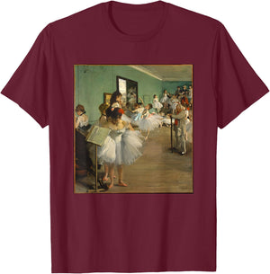 Edgar Degas The Dance Class Ballet Impressionism Art T-Shirt - T-Shirt | Maroon