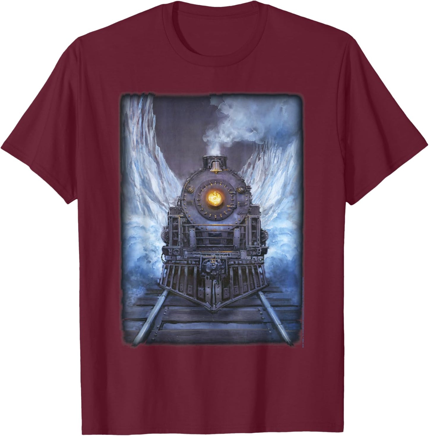 The Polar Express Train Poster T-Shirt - T-Shirt | Maroon