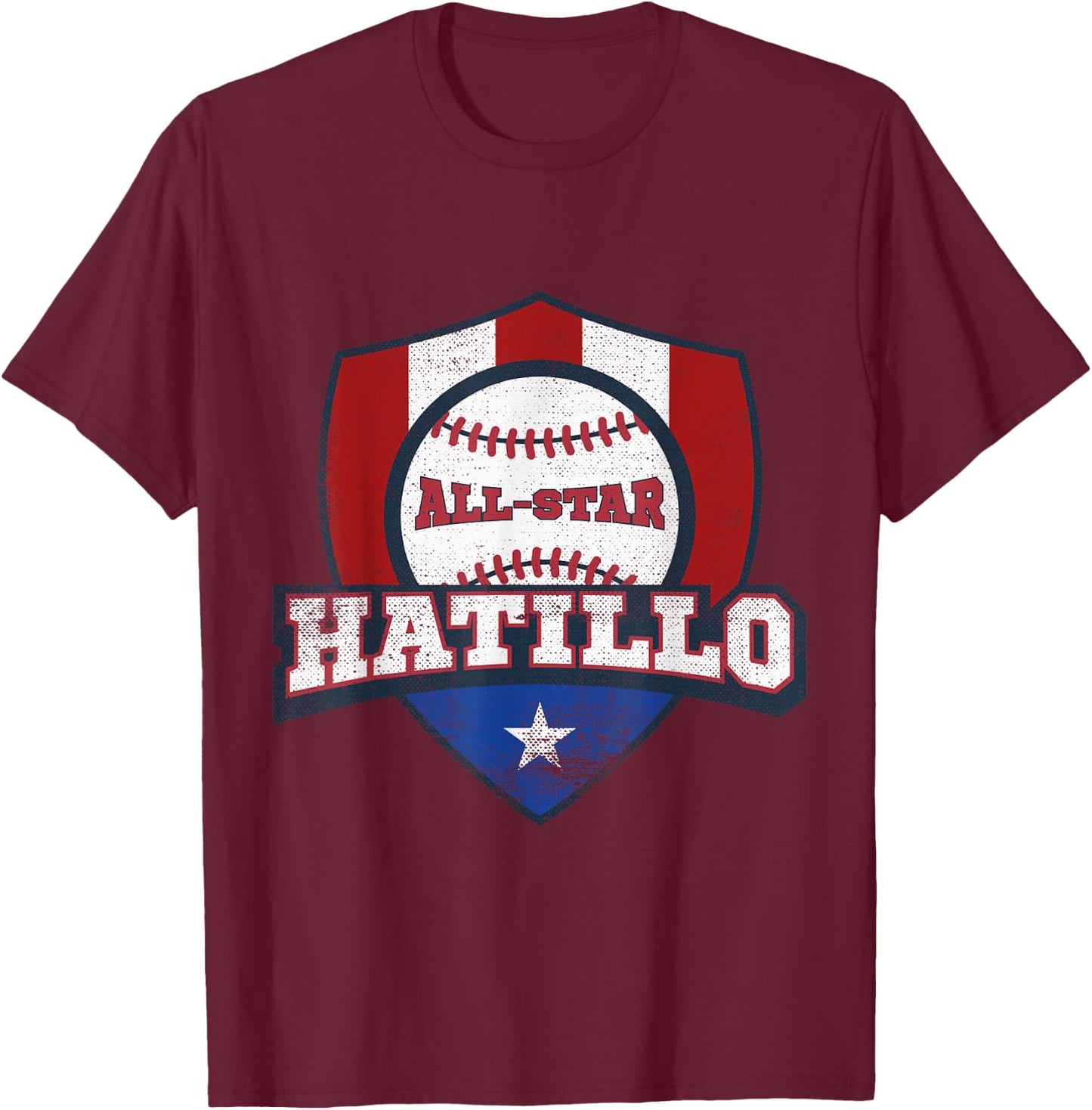 Hatillo Puerto Rico Camisa Puerto Rican World PR Baseball T-Shirt - T-Shirt | Maroon