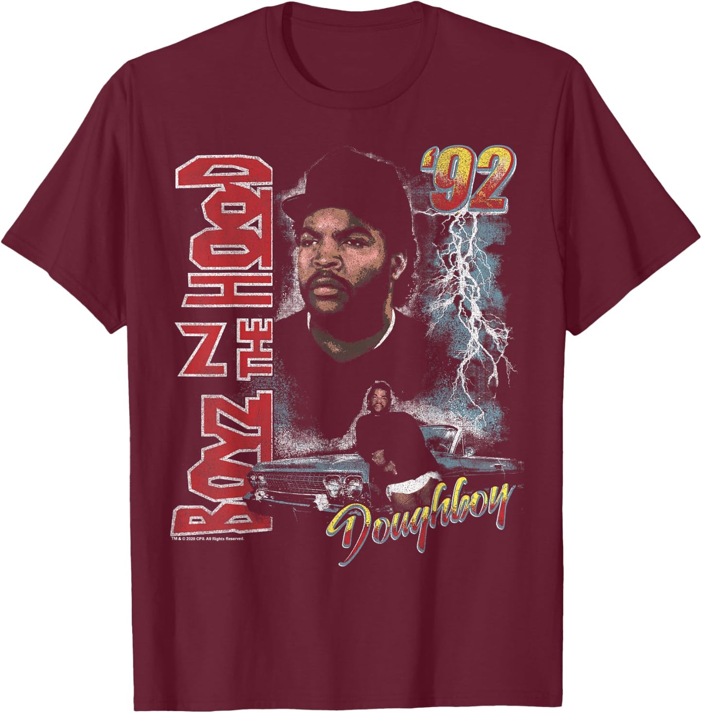 Boyz in The Hood Doughboy Poster Short Sleeve T-Shirt - T-Shirt | Maroon