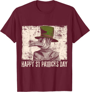 Happy St. Patricks Day Plague Doctor Quarantine T-Shirt - T-Shirt | Maroon