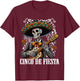 Cinco De Mayo Fiesta Mariachi Skeleton Guitar Mexican 2024 T-Shirt - T-Shirt | Maroon