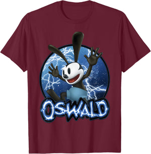 Disney Epic Mickey Oswald Lightning Portrait T-Shirt - T-Shirt | Maroon