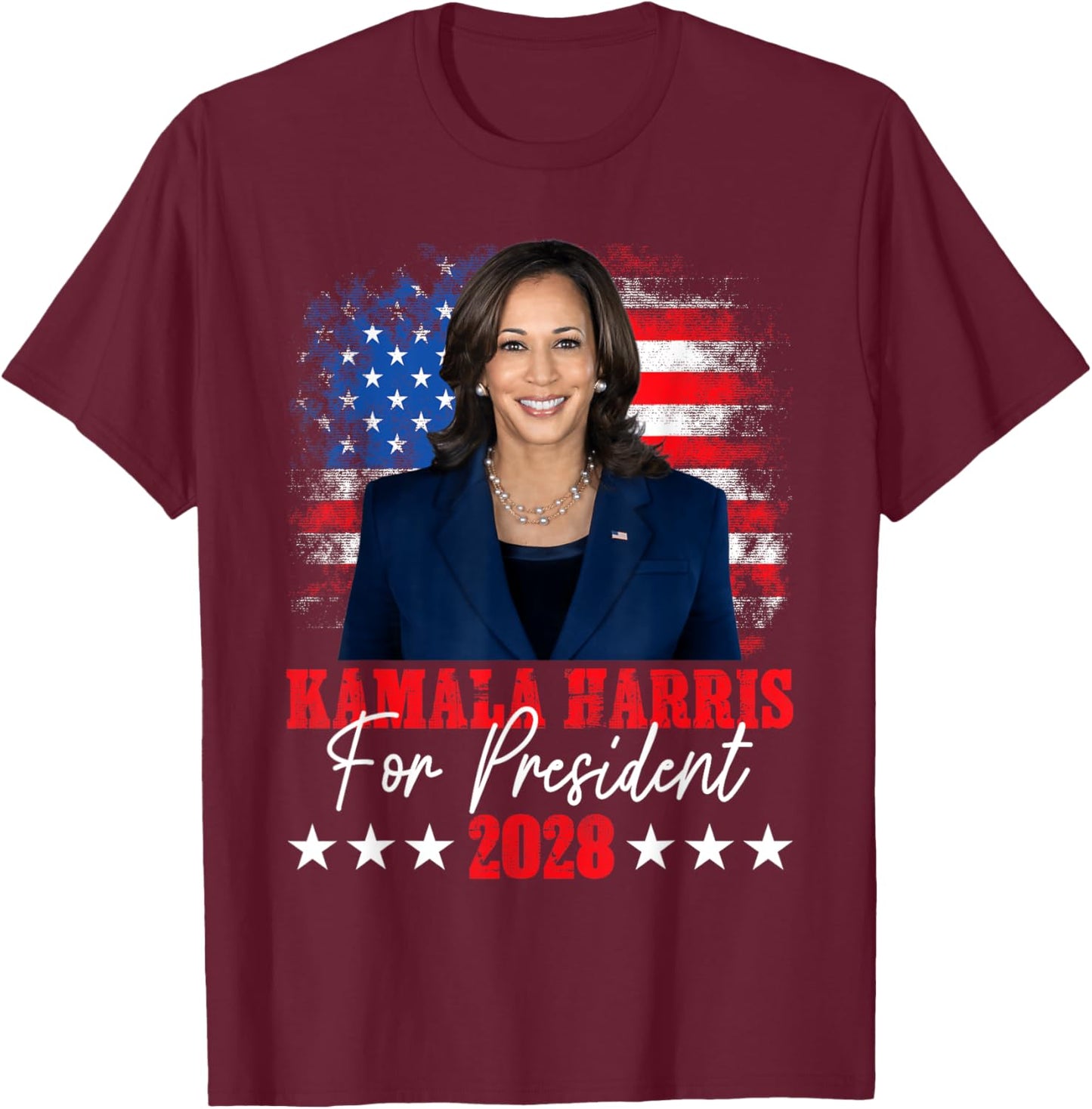 Harris 2028 Vote President Kamala Harris Election 2028 T-Shirt - T-Shirt | Maroon