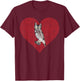 Western Screech-Owl Valentines Day Bird Love Fingerprint T-Shirt - T-Shirt | Maroon